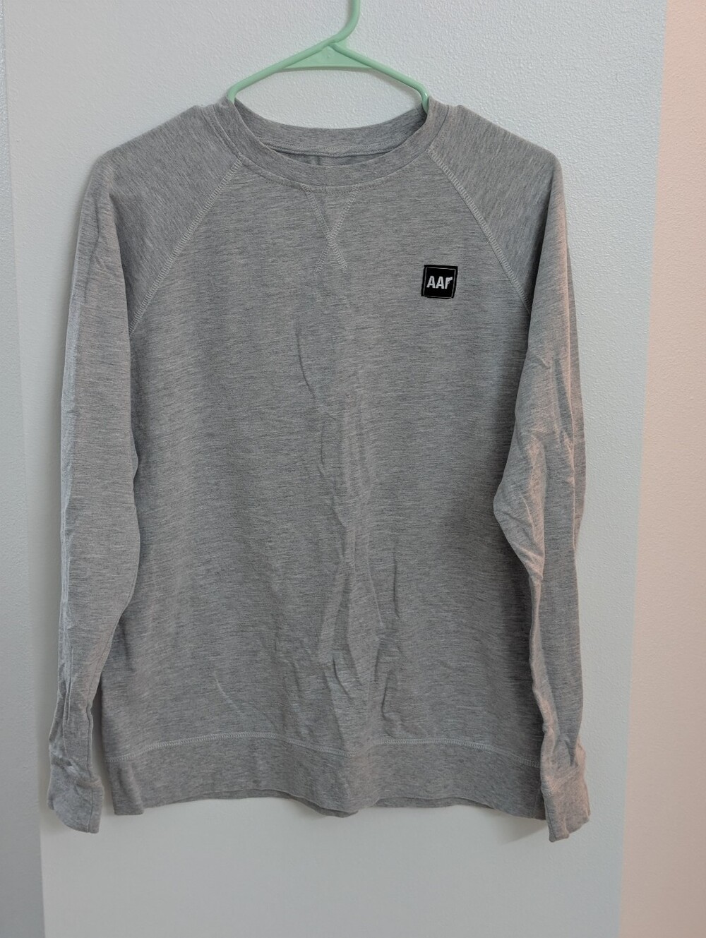 All American Roughneck - Men’s Crewneck Sweater in Light Gray (M)